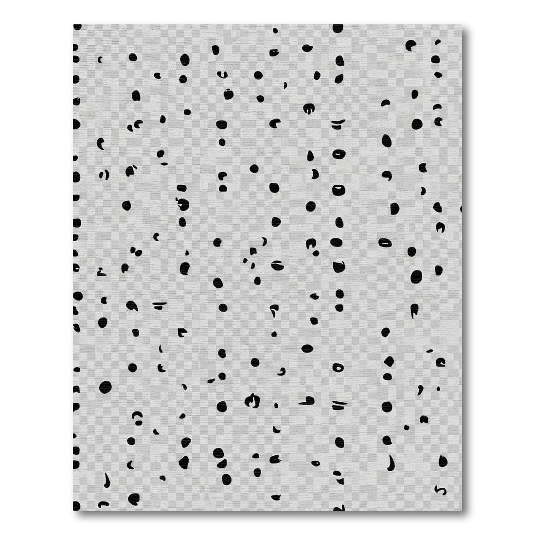 Black Irregular Dots Scattered Background Rug