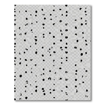 Black Irregular Dots Scattered Background Rug