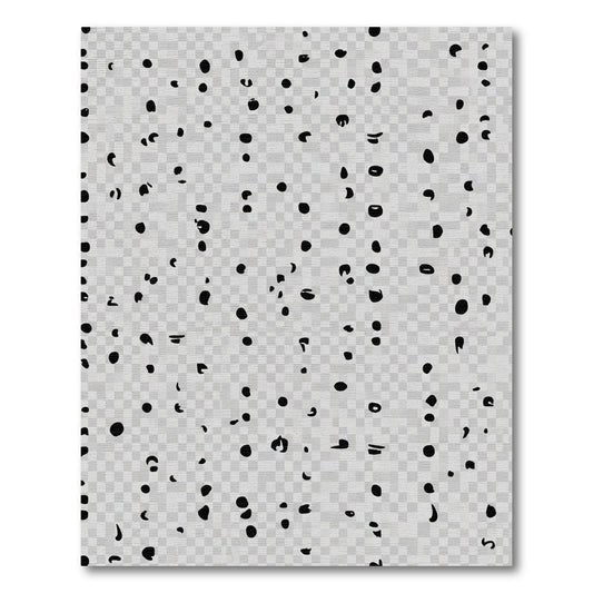 Black Irregular Dots Scattered Background Rug