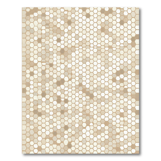 Neutral Honeycomb Hexagon Texture Rug
