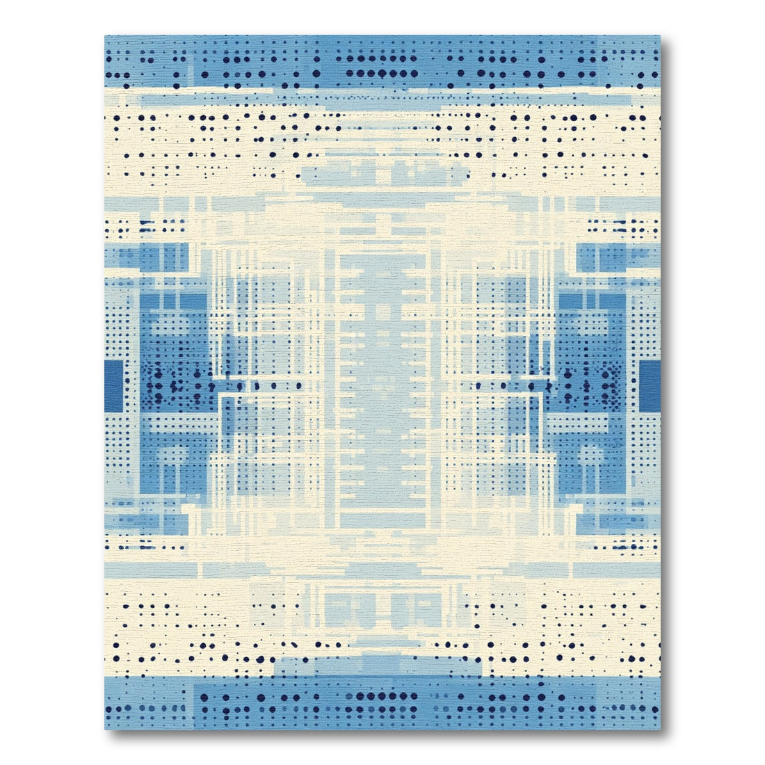 Abstract Blue Dots Geometric Rug