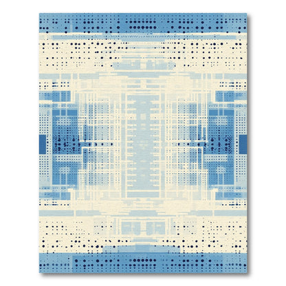 Abstract Blue Dots Geometric Rug