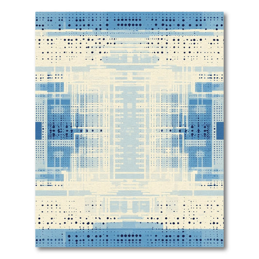 Abstract Blue Dots Geometric Rug