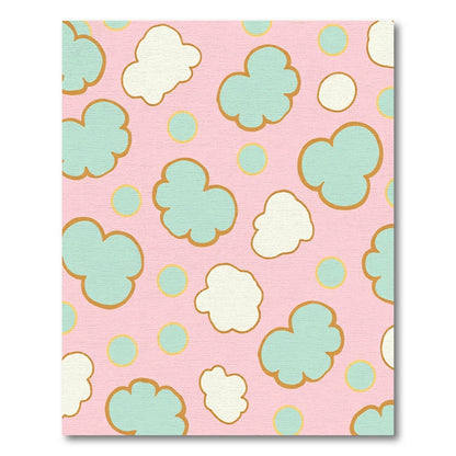 Pastel Pink Cloud Circles Rug