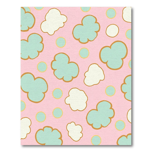 Pastel Pink Cloud Circles Rug