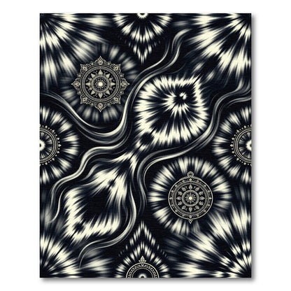 Monochromatic Tie Dye Mandala Flair Rug