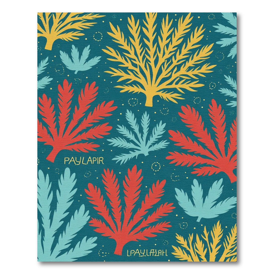 Teal Coral Botanical Garden Rug