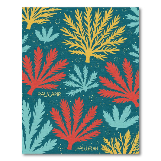 Teal Coral Botanical Garden Rug