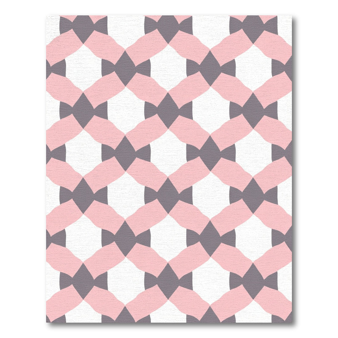 Pink Gray Interlocking Diamond Weave Rug
