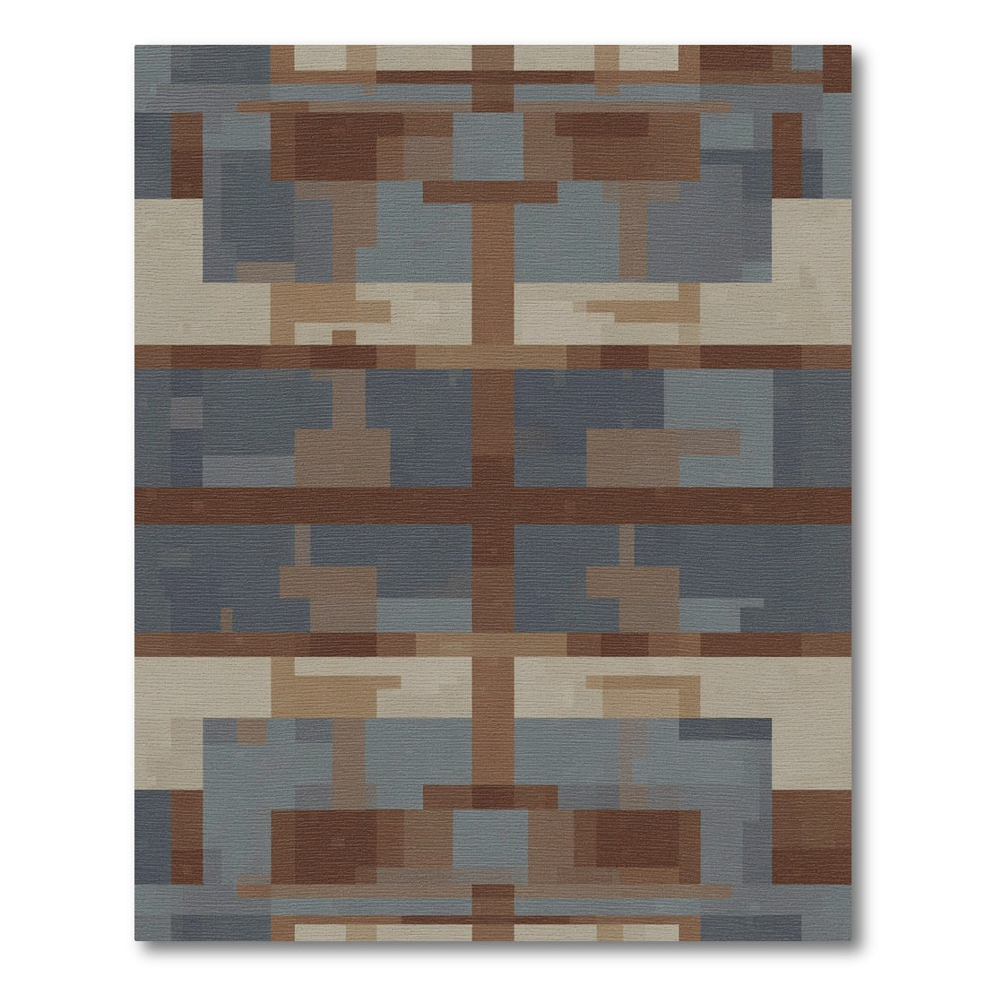 Geometric Earthy Tone Block Rug