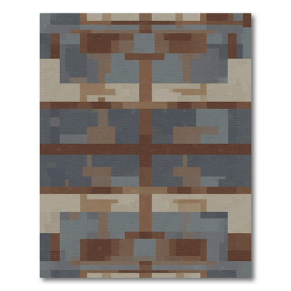 Geometric Earthy Tone Block Rug