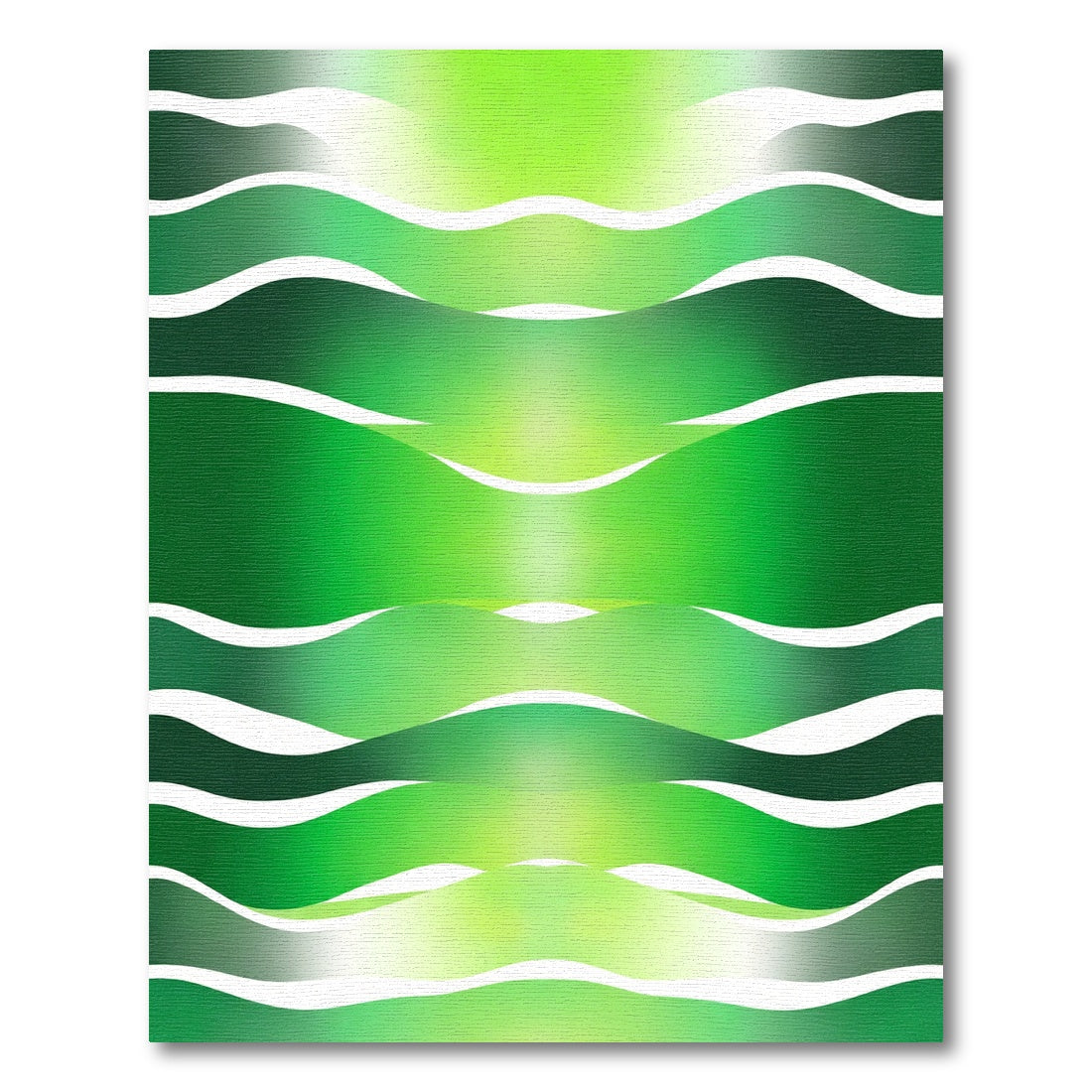 Gradient Green Abstract Horizontal Waves Rug