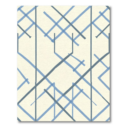 Abstract Blue Intersecting Lines Rug