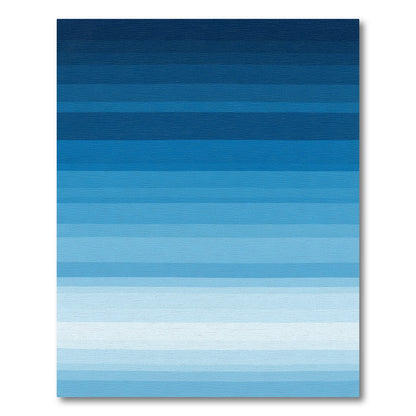 Gradient Blue Horizontal Stripe Rug