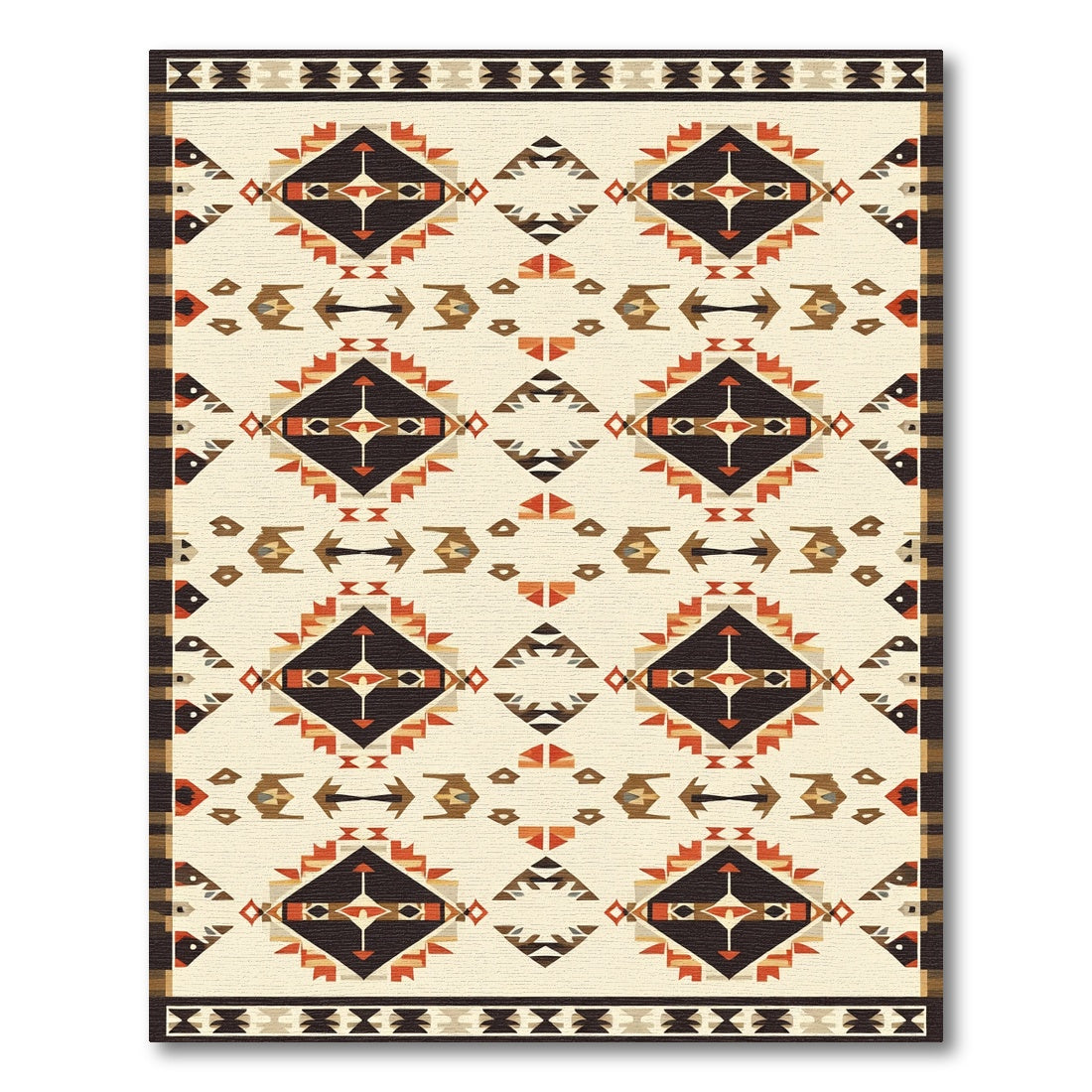 Earthy Diamond Geometric Rug