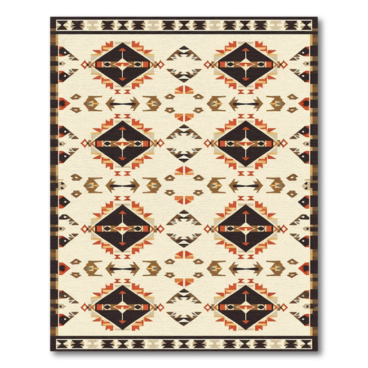 Earthy Diamond Geometric Rug
