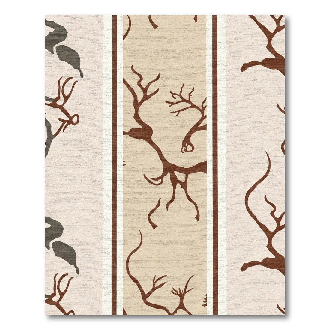 Brown Tree Branch Stripe Rug