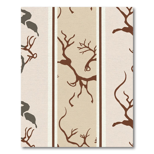 Brown Tree Branch Stripe Rug