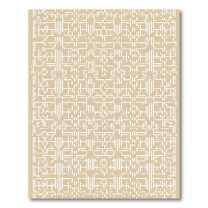 Cream Geometric Lattice Line Art Rug