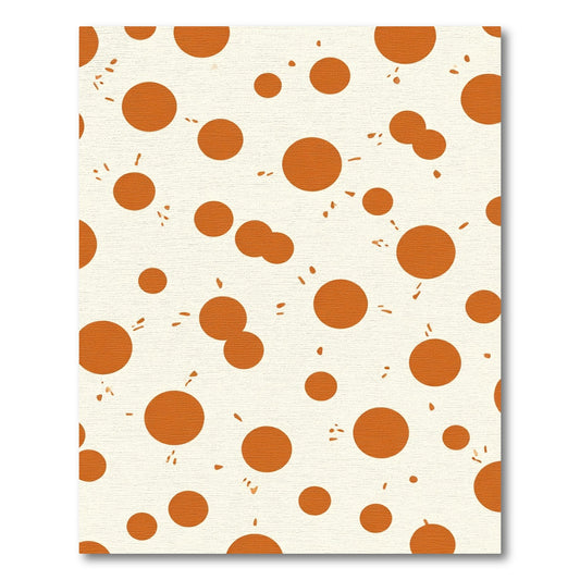Cream Orange Polka Dot Scatter Rug