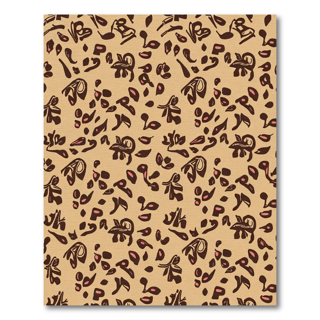 Tan Brown Animal Spot Scatter Rug