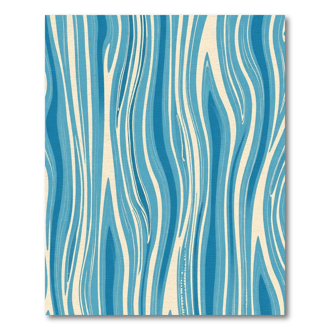 Ocean And Cream Swirl Abstract Rug