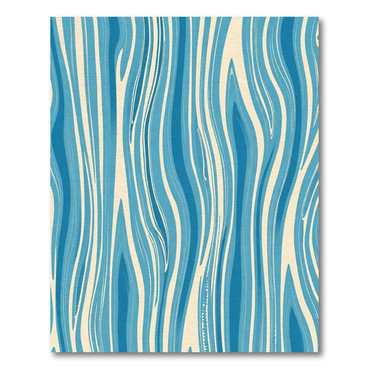 Ocean And Cream Swirl Abstract Rug