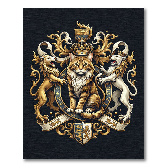 Royal Crested Cat Lion Rampant Rug