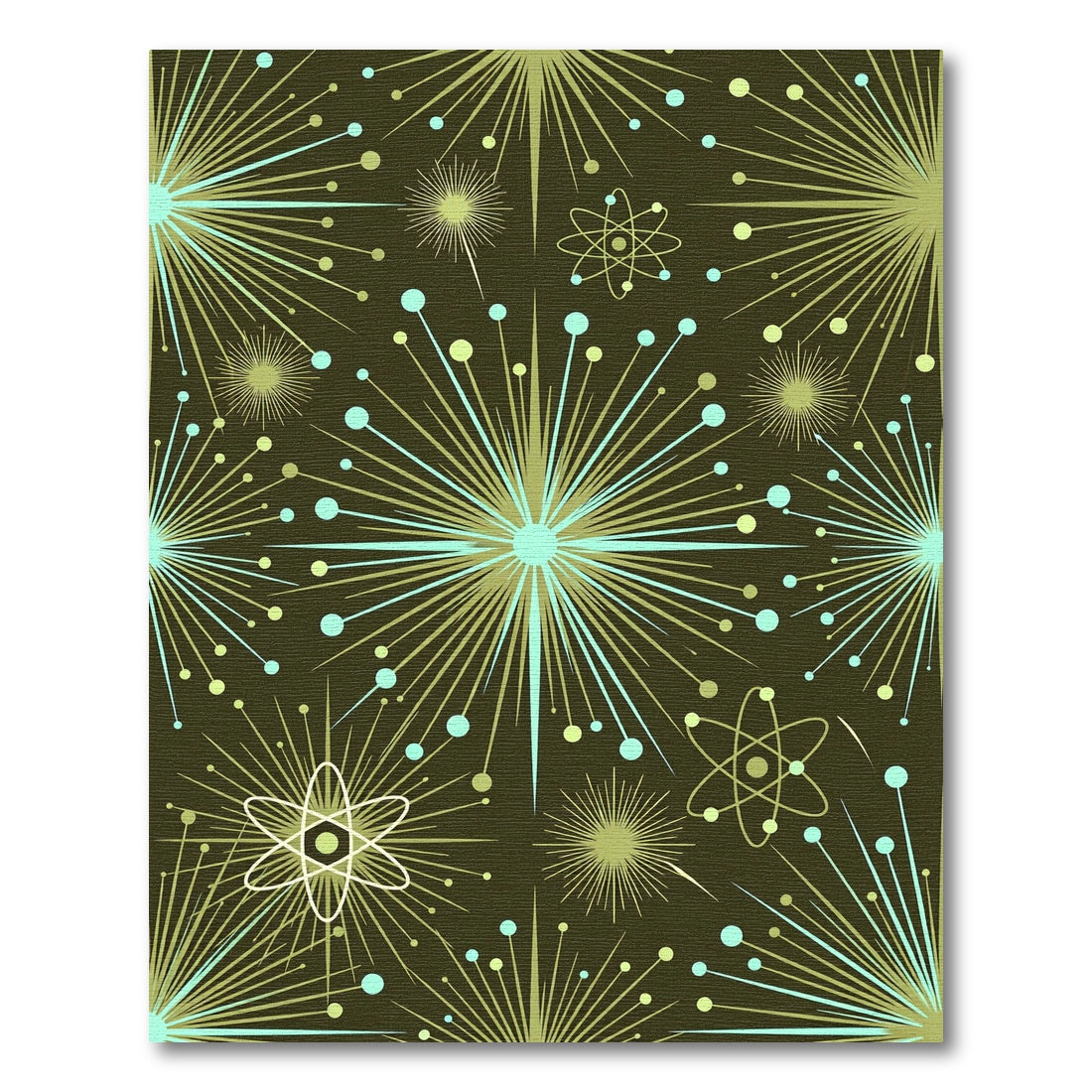 Atomic Starburst Sputnik Teal Rug
