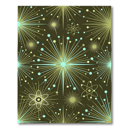 Atomic Starburst Sputnik Teal Rug