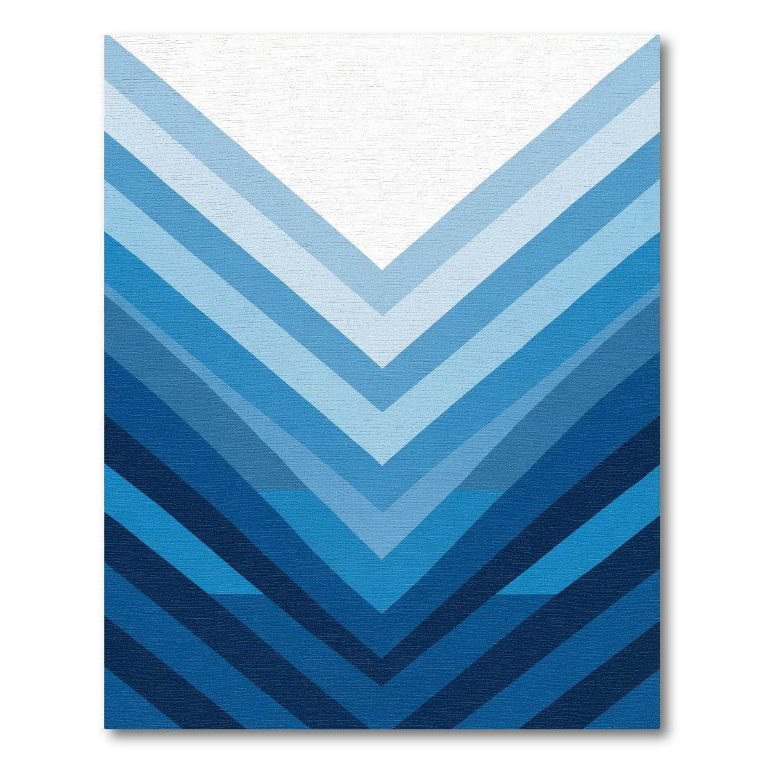 Graded Blue Chevron Incline Rug