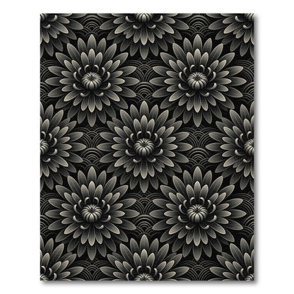 Art Deco Gray Floral Scale Rug