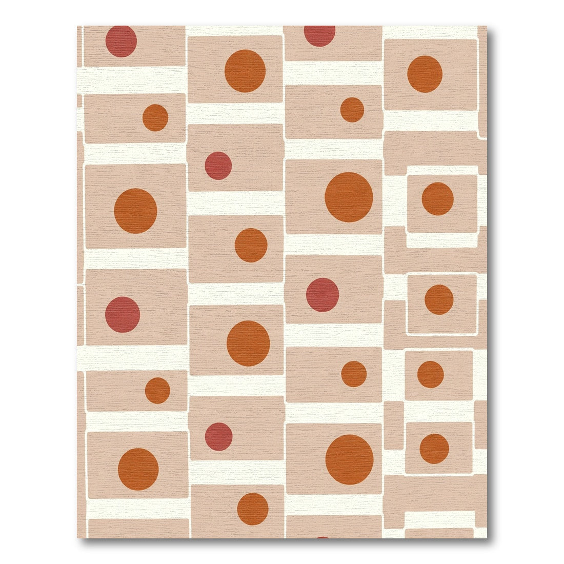 Earthy Tone Abstract Dot Rectangles Rug