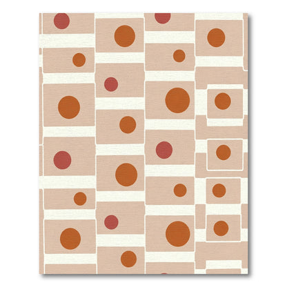 Earthy Tone Abstract Dot Rectangles Rug