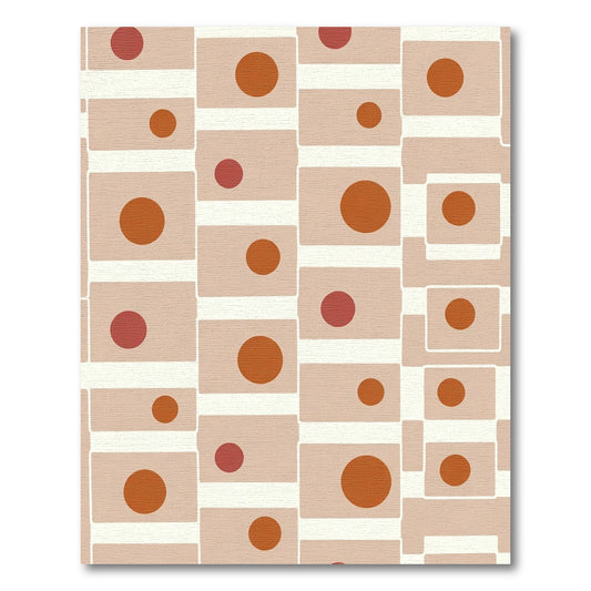Earthy Tone Abstract Dot Rectangles Rug