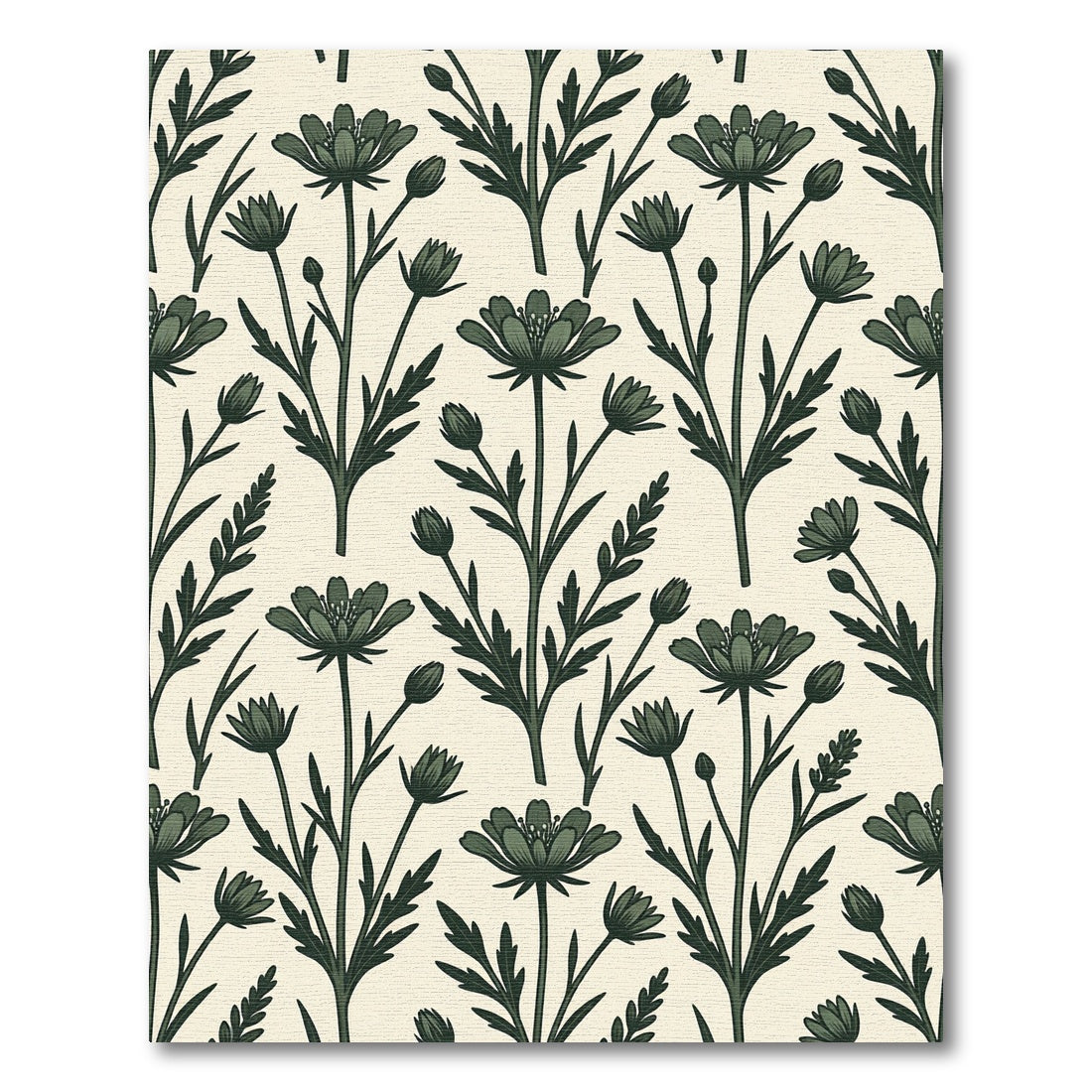 Forest Green Botanical Midnight Meadow Rug