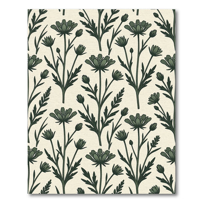Forest Green Botanical Midnight Meadow Rug