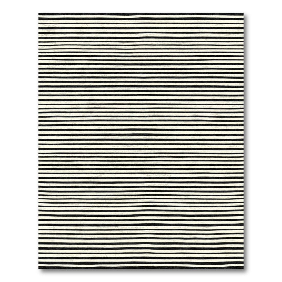 Cream Black Horizontal Stripe Textile Rug