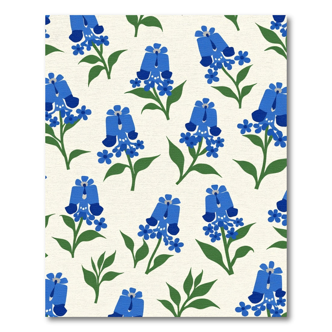 Blue Floral Spray Textured Rug