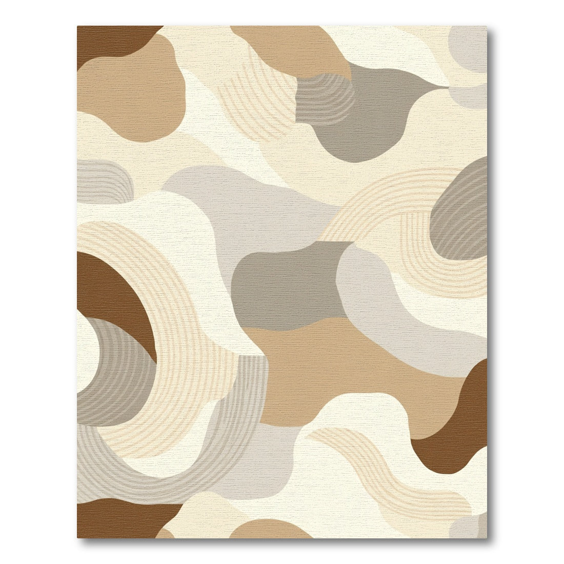 Earthy Tone Organic Stripe Contemporary Rug