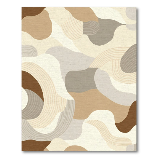 Earthy Tone Organic Stripe Contemporary Rug