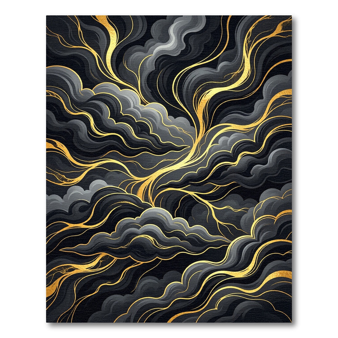 Golden Celestial Swirl Cloud Rug