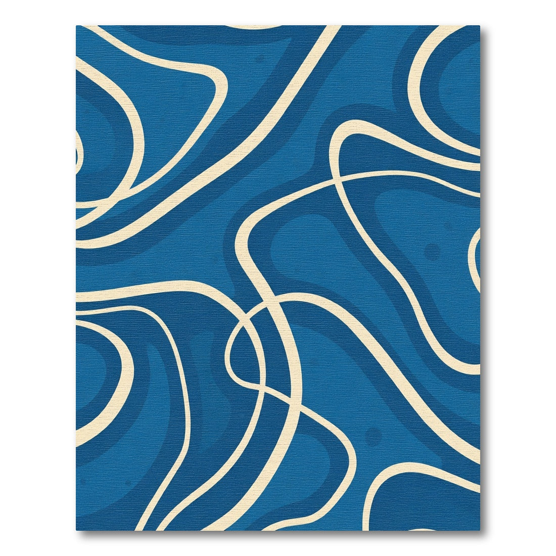 Abstract Fluid Serpentine Blue Cream Rug