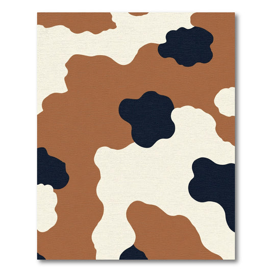 Brown White Black Organic Camo Rug