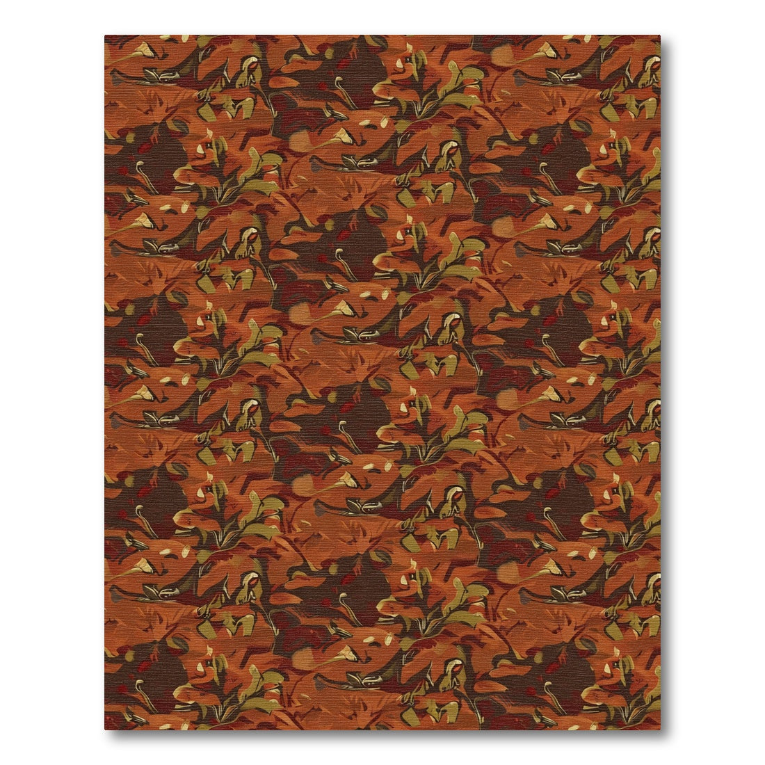 Autumnal Earth Tones Abstract Foliage Rug