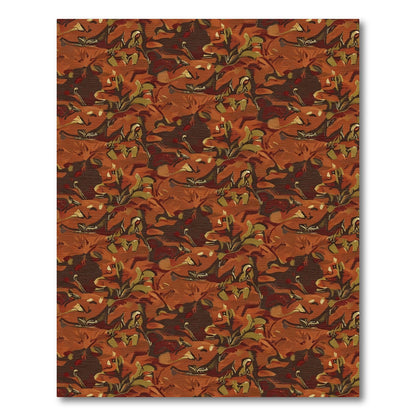 Autumnal Earth Tones Abstract Foliage Rug