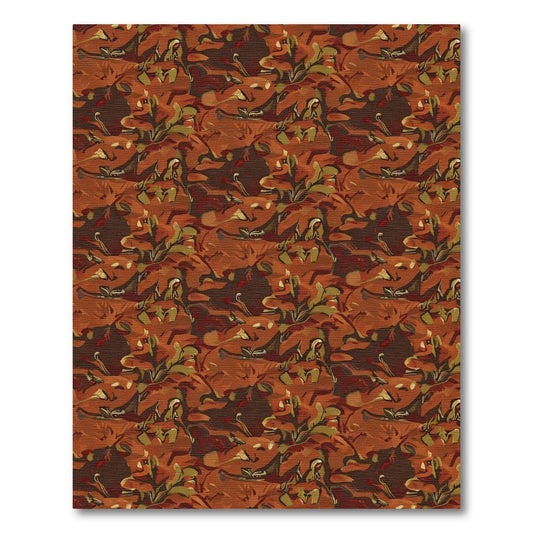 Autumnal Earth Tones Abstract Foliage Rug