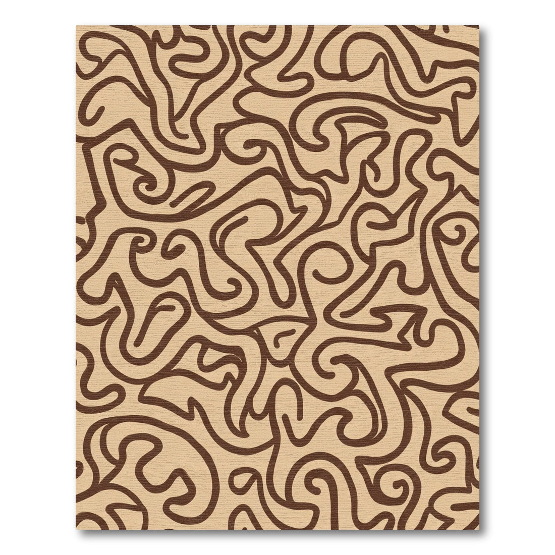 Brown Swirls Organic Abstract Rug