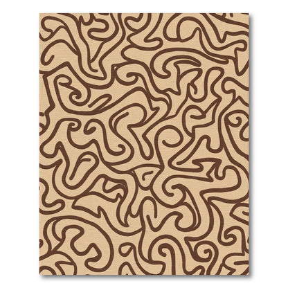 Brown Swirls Organic Abstract Rug