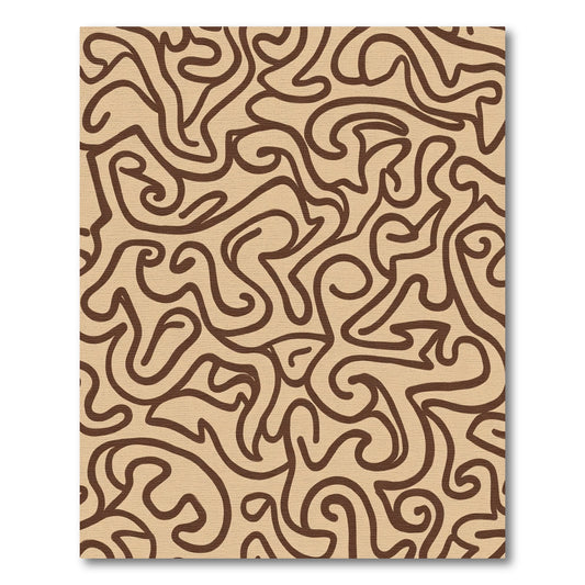 Brown Swirls Organic Abstract Rug